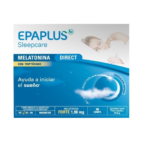 Epaplus Sleepcare Melatonina DIrect Triptófano 60 Comprimidos
