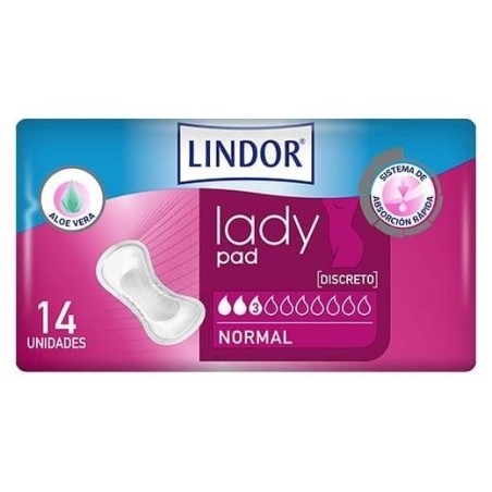 Lindor Lady Pad Normal 3 gotas 14 ud