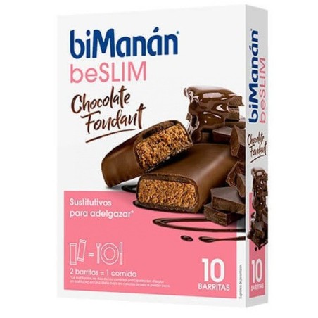 Bimanán BeSlim Barritas Chocolate Negro Fondant 10uds