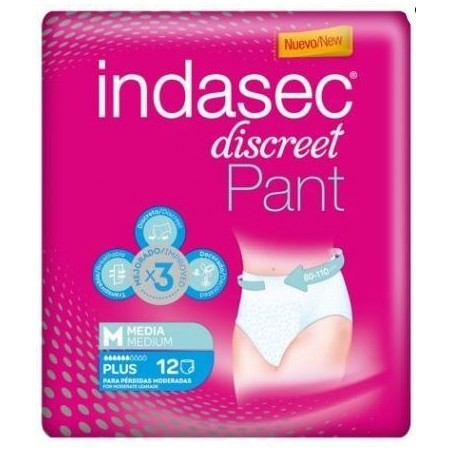 Indasec Discreet Pant Plus T-Media 12uds