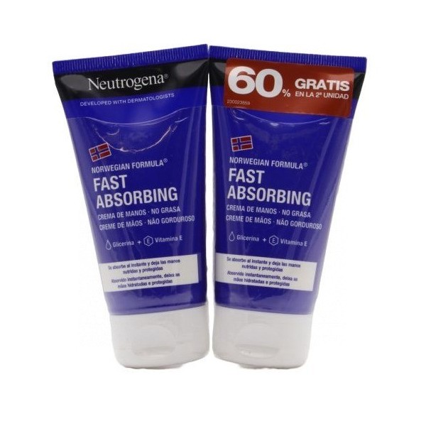 Neutrogena Crema de Manos Rápida Absorción 2x75ml