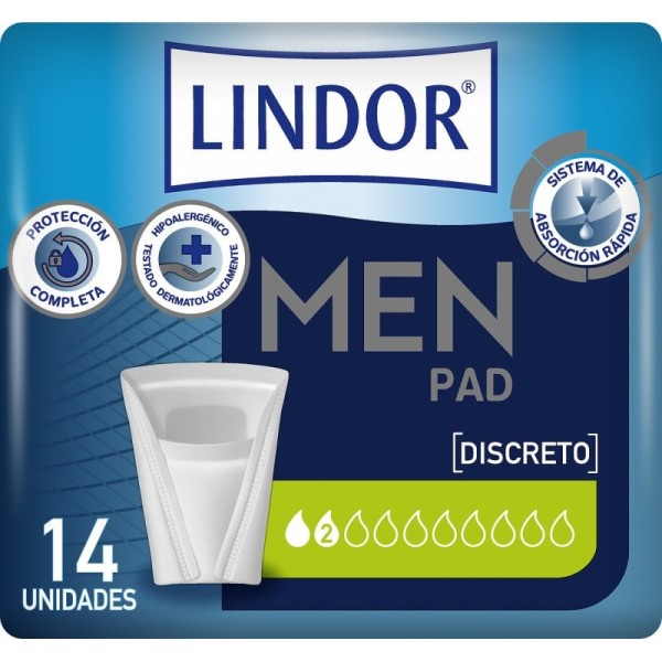 Lindor Men Pad Normal 2 Gotas 14uds