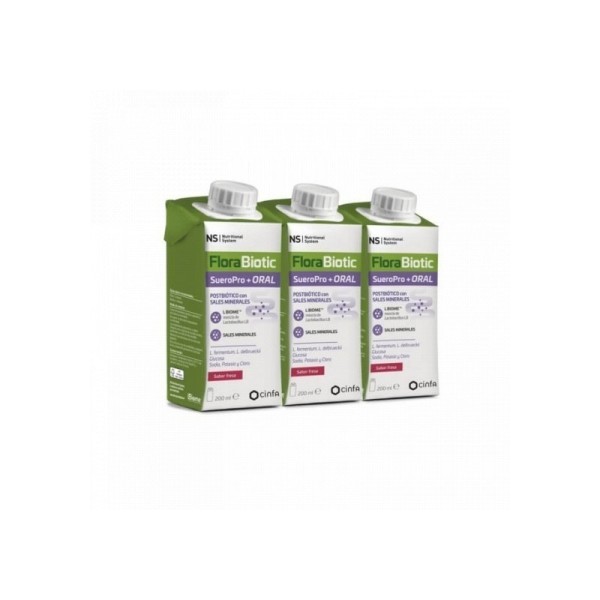 NS Florabiotic Sueropro+ Oral 3 x 200ml Sabor Fresa