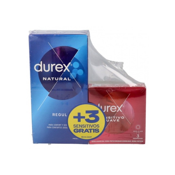 Durex Natural Plus 12 + Durex Sensitivo 3