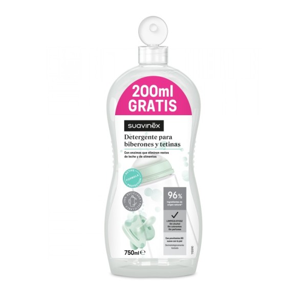 Suavinex Detergente Tetinas Y Biberones  1 Botella 550 Ml + 200 Ml Free
