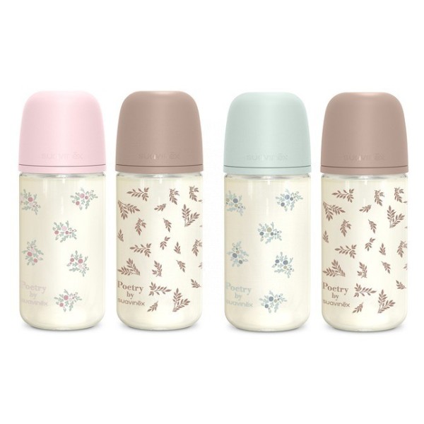 Suavinex Biberon Vidrio Tetina Fisiologica Silicona Sx Pro Selection + 3 Meses 1 Unidad 240 Ml F