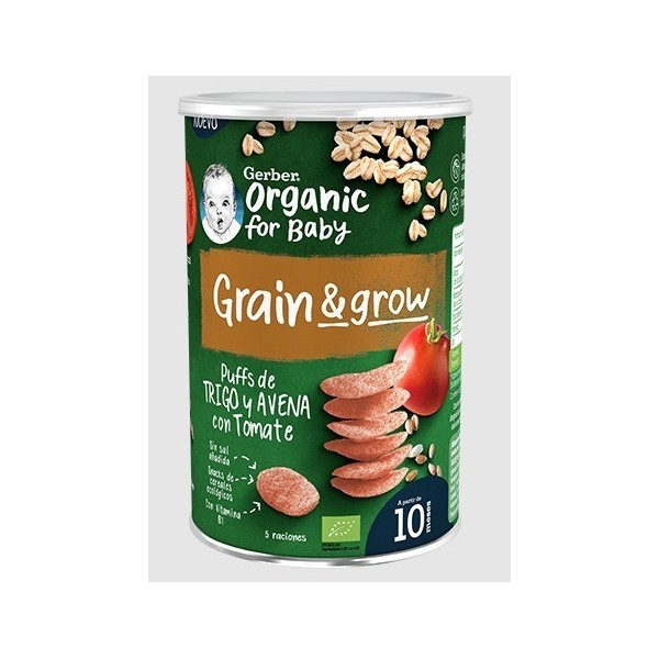 Gerber Puffs de Trigo y Avena con tomate orgánico 35 g +8m