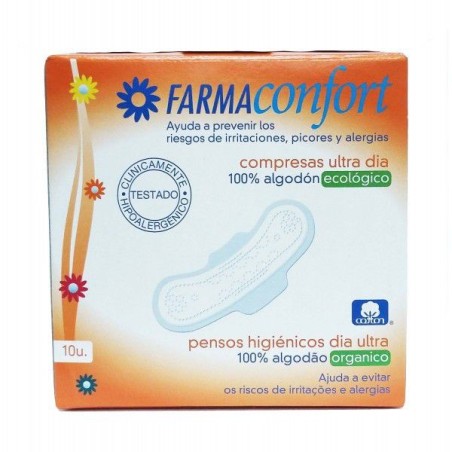 Farmaconfort Compresas 100%algodon Ultrafinas Dia Alas 10uds