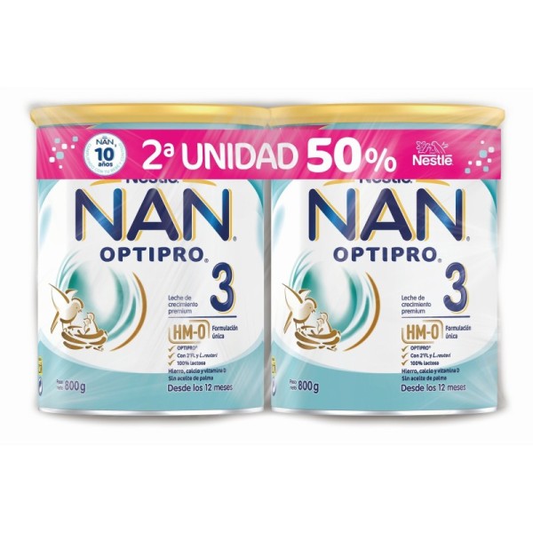 NAN Optipro 3 Leche Crecimiento 2 x 800gr